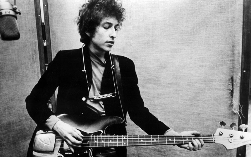 Credit: Photo by Everett Collection / Rex Features ( 672225d ) 'Festival', Bob Dylan, playing a Fender in the studio, circa 1965. This 1967 documentary features Dylan's 1st performance using an electric guitar, at the Newport Folk Festival. Various - 1960s